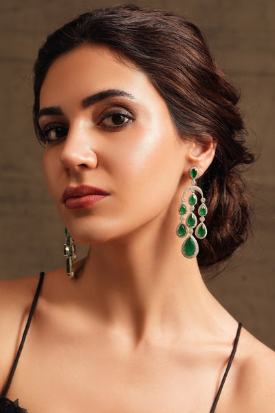 Joules by Radhika Emerald Drop Diamonds Earring indian designer wear online shopping melange singapore