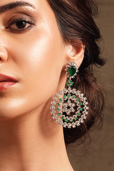 Joules by Radhika Emerald Spin Earrings indian designer wear online shopping melange singapore