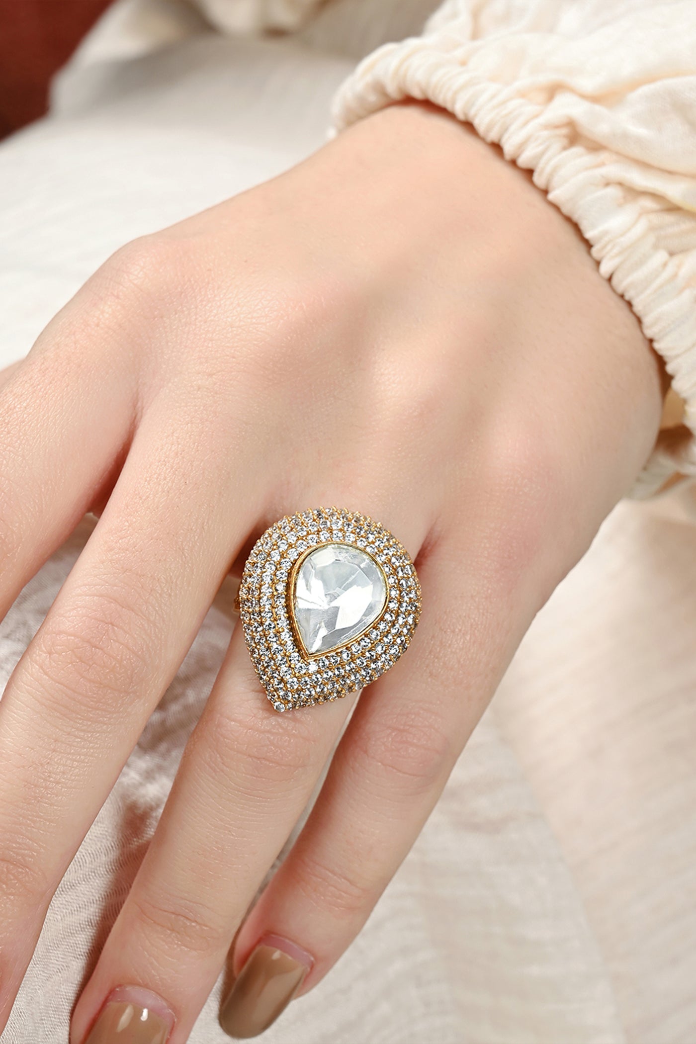 Joules by Radhika Enchanting Polki Ring indian designer wear online shopping melange singapore