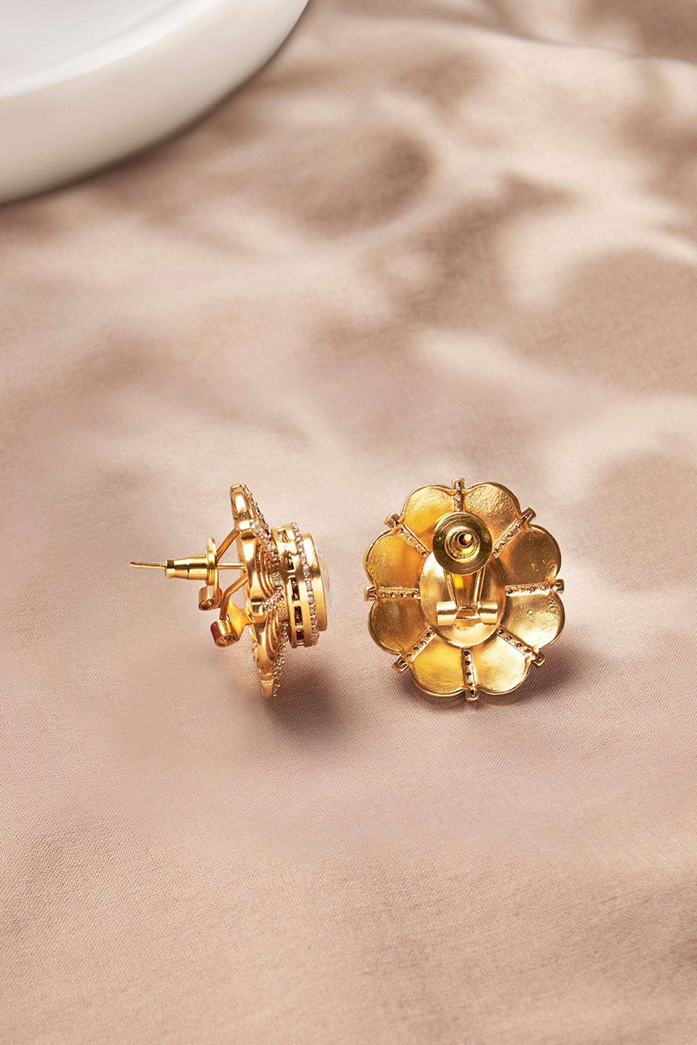 Joules by Radhika Floral Polki Studs indian designer wear online shopping melange singapore
