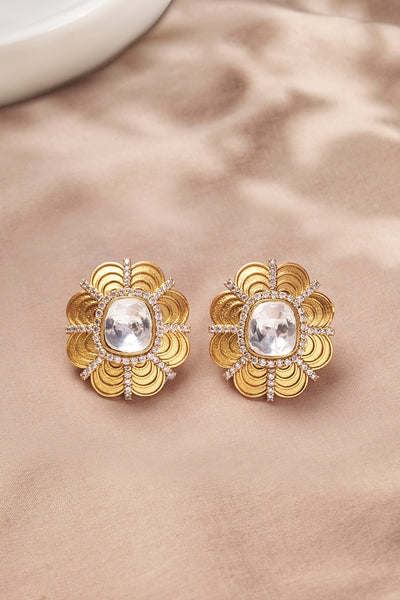 Joules by Radhika Floral Polki Studs indian designer wear online shopping melange singapore
