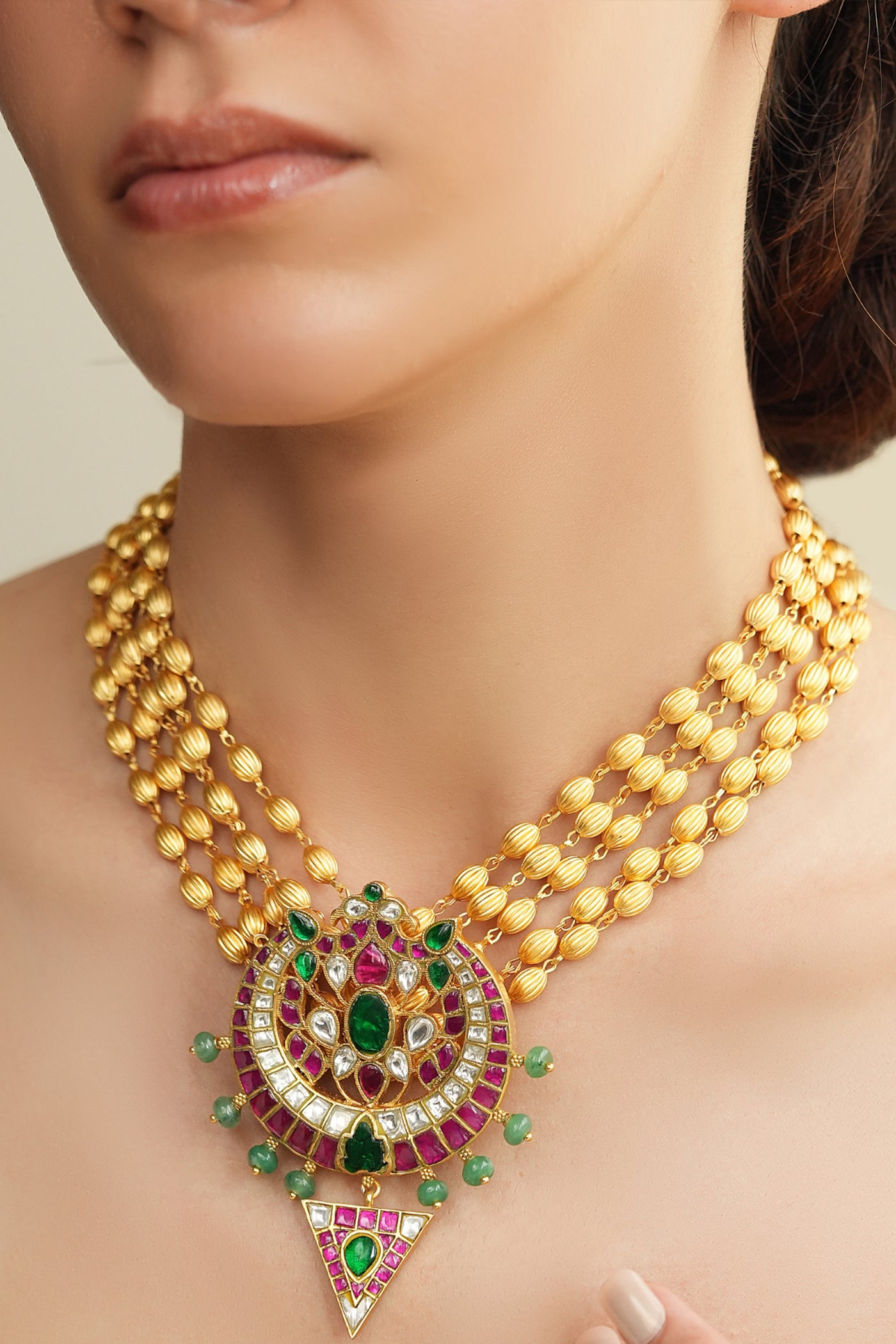 Joules by Radhika Golden Radiance Rajwadi Necklace indian designer wear online shopping melange singapore