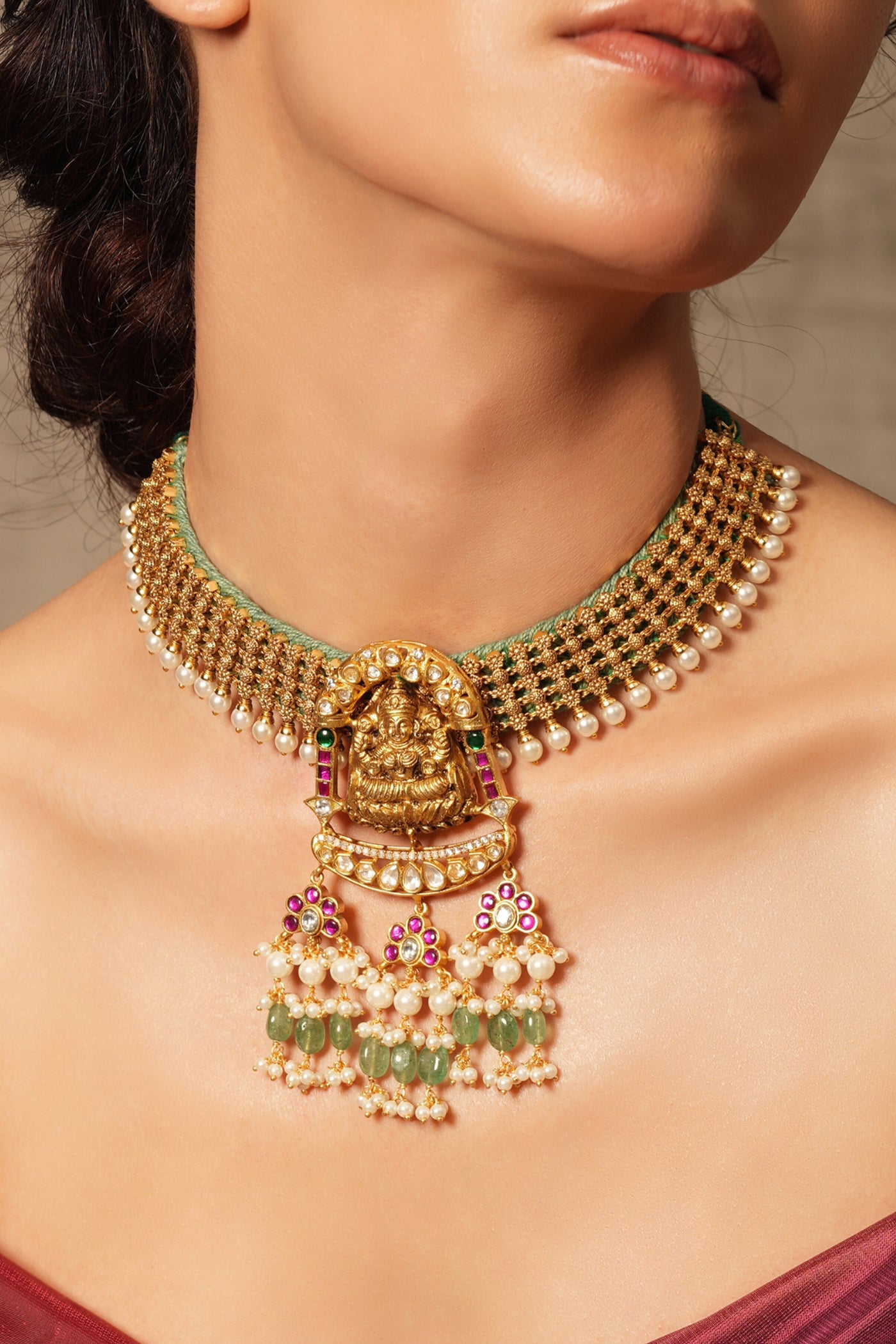 Joules by Radhika Heritage Grace Temple Choker indian designer wear online shopping melange singapore
