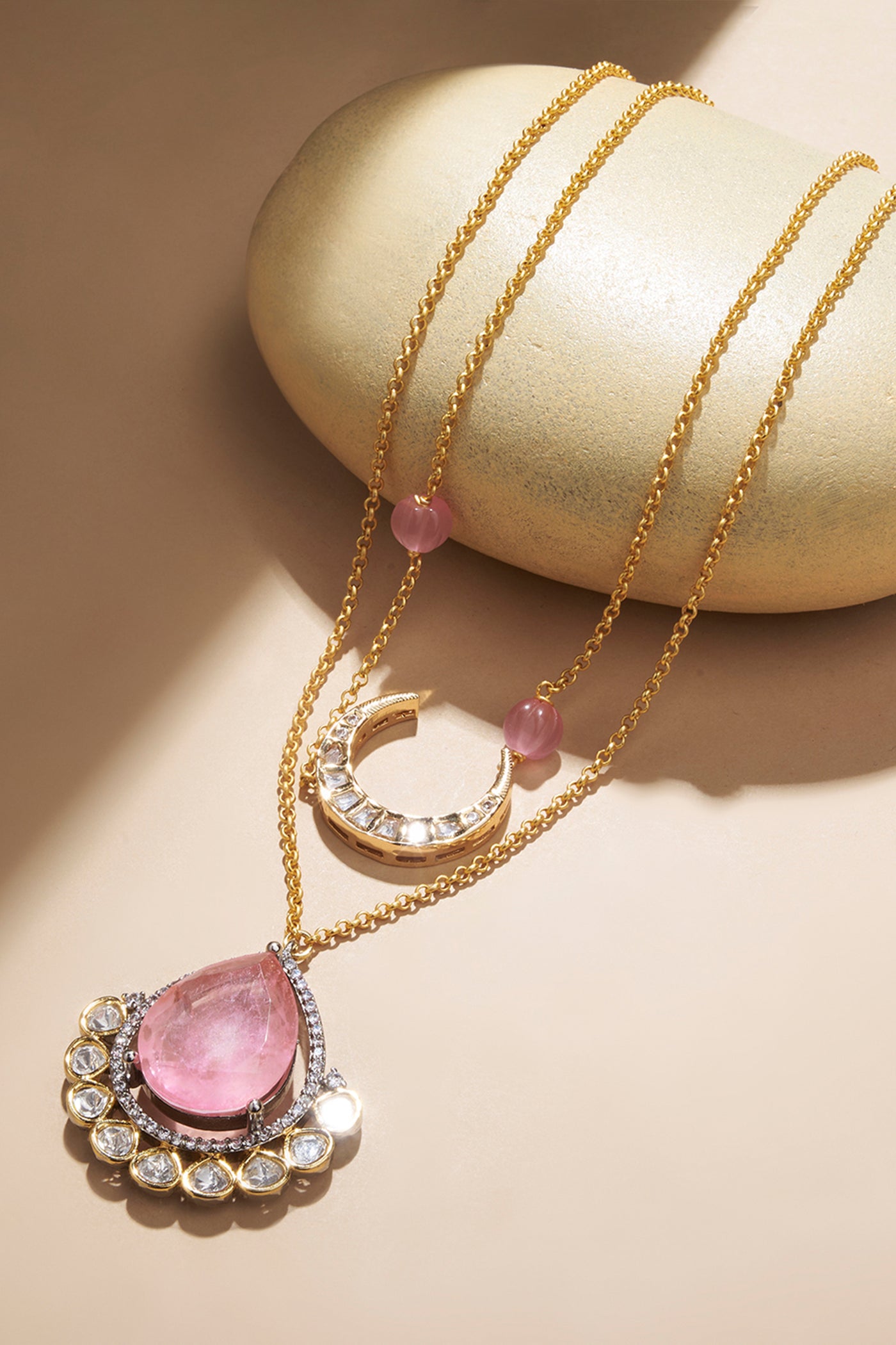 Joules by Radhika Incandescent Pink Sapphire Necklace indian designer wear online shopping melange singapore