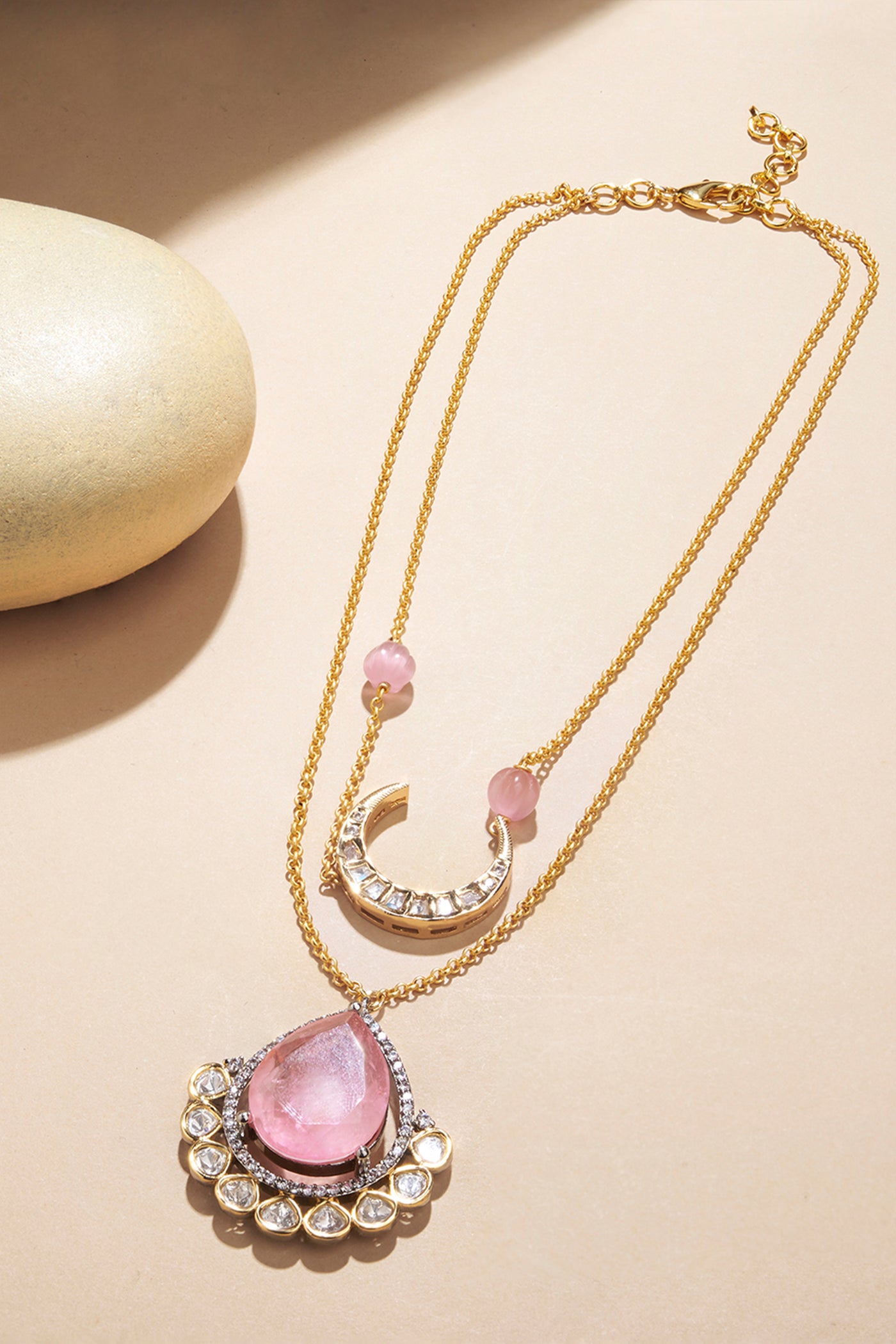 Joules by Radhika Incandescent Pink Sapphire Necklace indian designer wear online shopping melange singapore