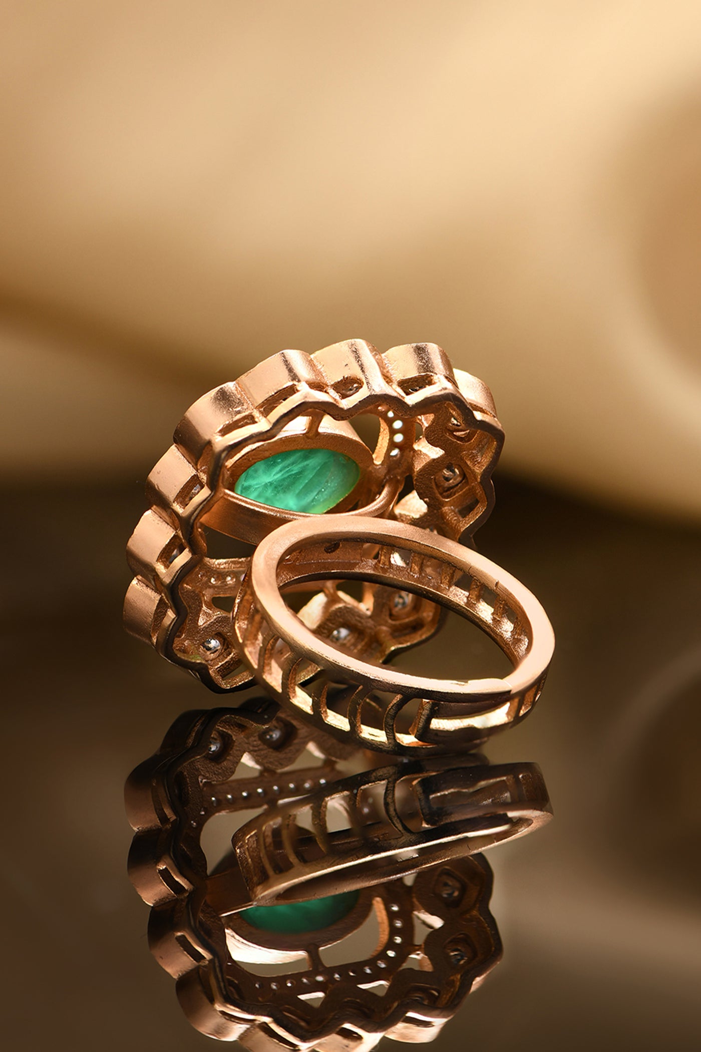 Joules by Radhika Luminous Emerald Ring indian designer wear online shopping melange singapore