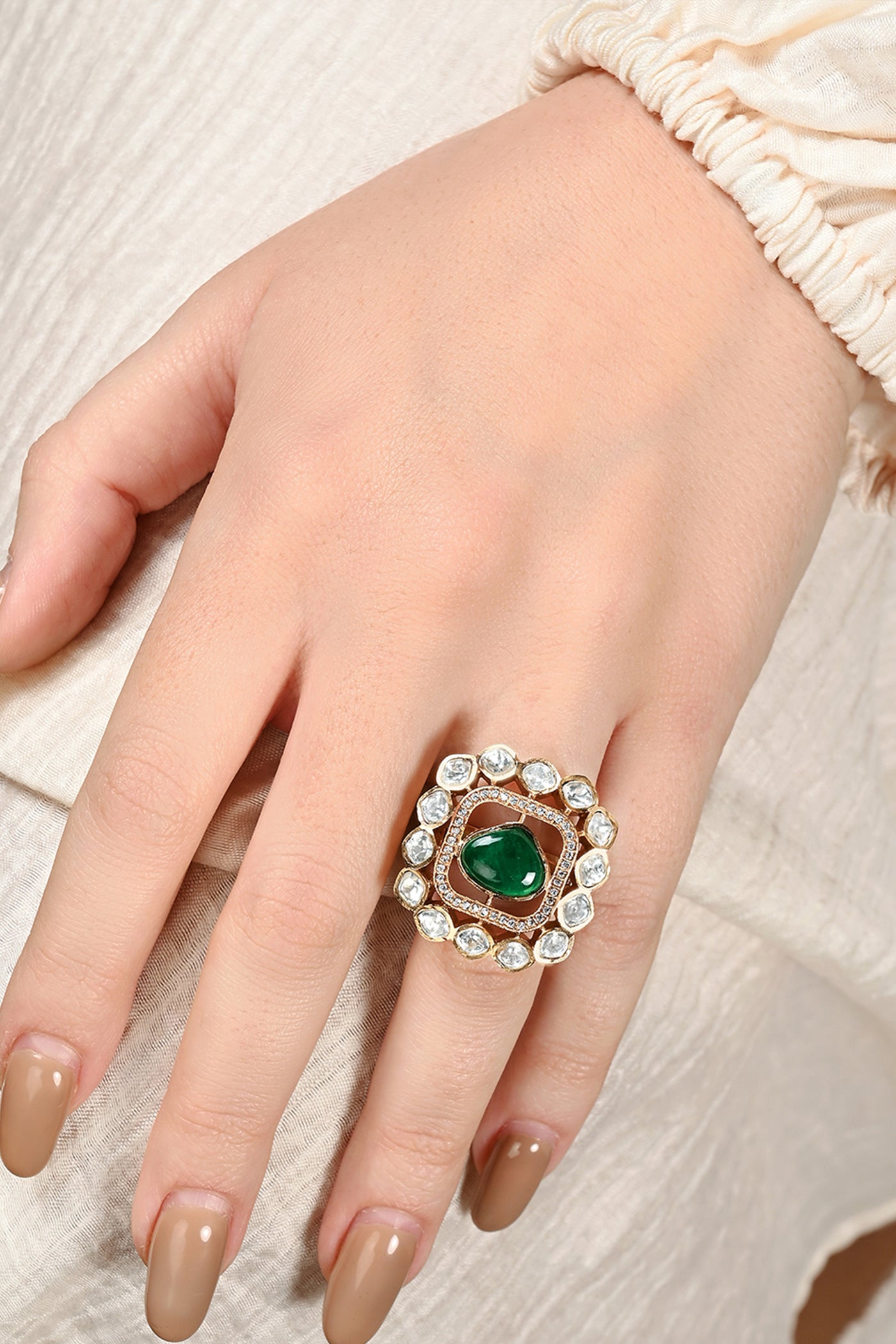 Joules by Radhika Luminous Emerald Ring indian designer wear online shopping melange singapore