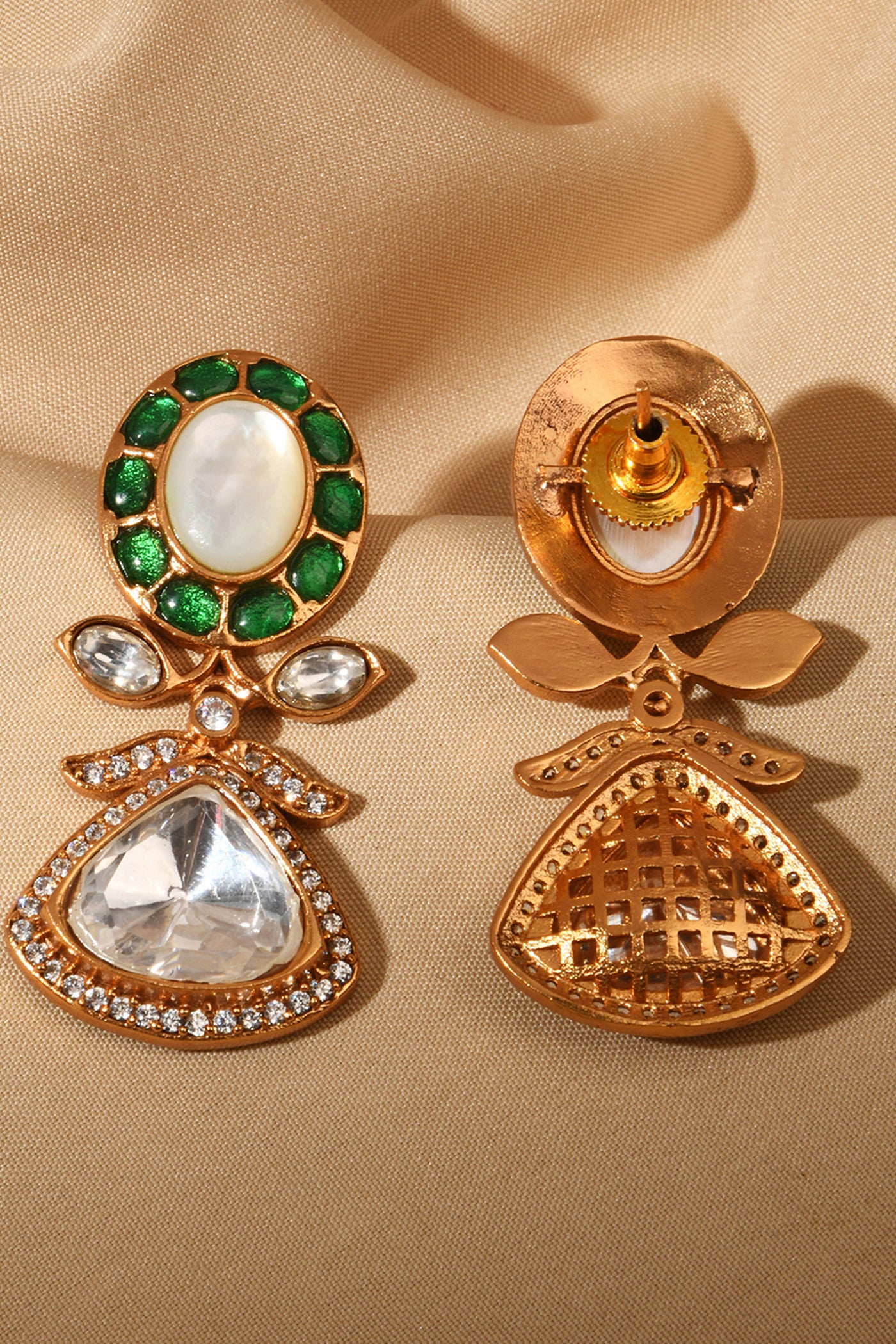 Joules by Radhika Lustrous Polki Earrings indian designer wear online shopping melange singapore