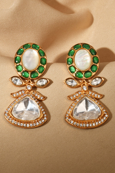 Joules by Radhika Lustrous Polki Earrings indian designer wear online shopping melange singapore