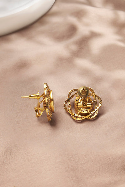 Joules by Radhika Mesmerizing Polki Stud Earrings indian designer wear online shopping melange singapore