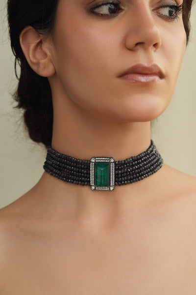 Joules by Radhika Onyx Green Choker Necklace indian designer wear online shopping melange singapore