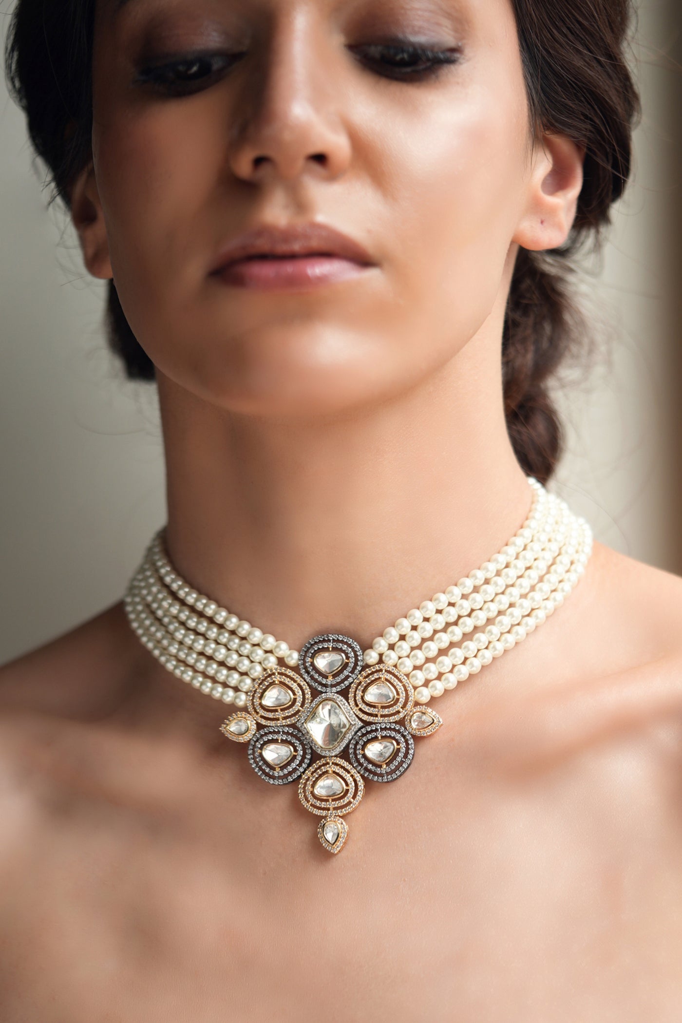 Joules by Radhika Opal Crown Necklace indian designer wear online shopping melange singapore