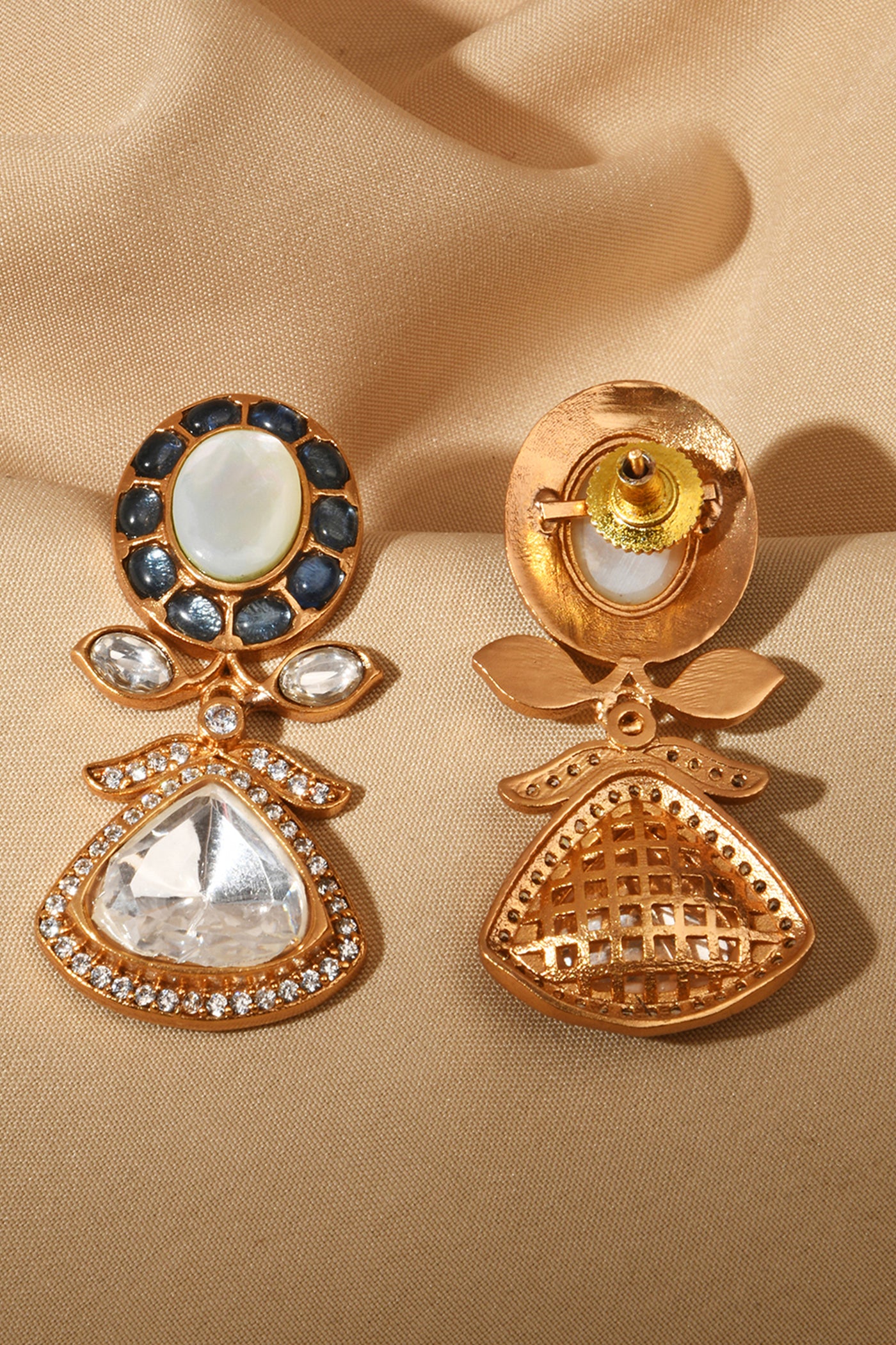 Joules by Radhika Opulent Polki Earrings indian designer wear online shopping melange singapore
