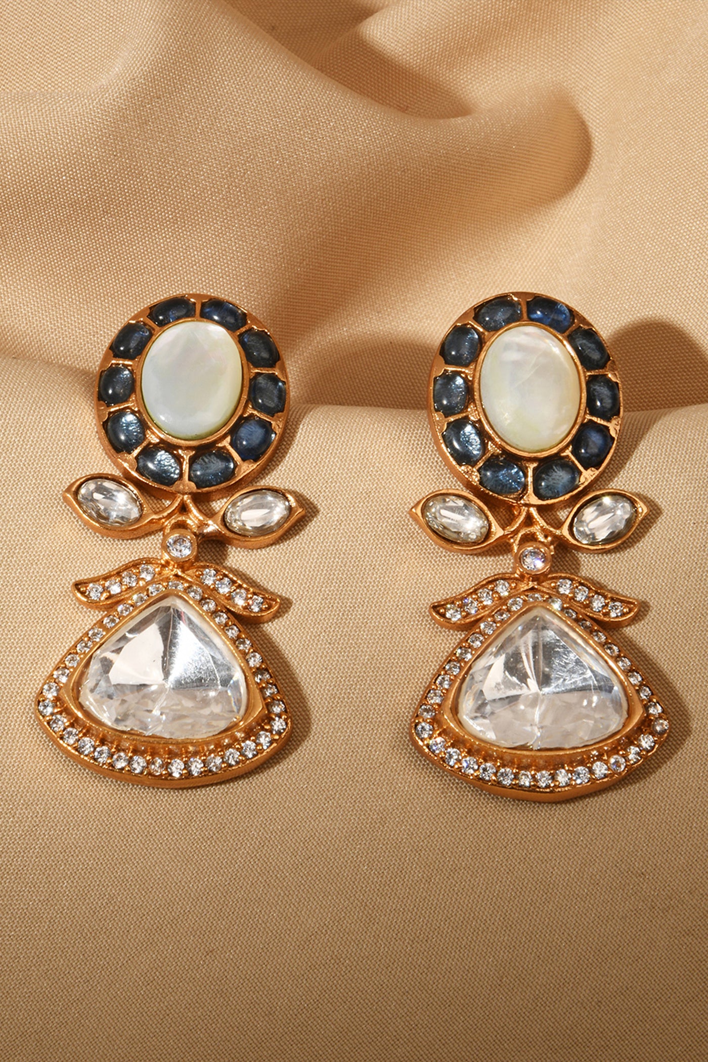 Joules by Radhika Opulent Polki Earrings indian designer wear online shopping melange singapore
