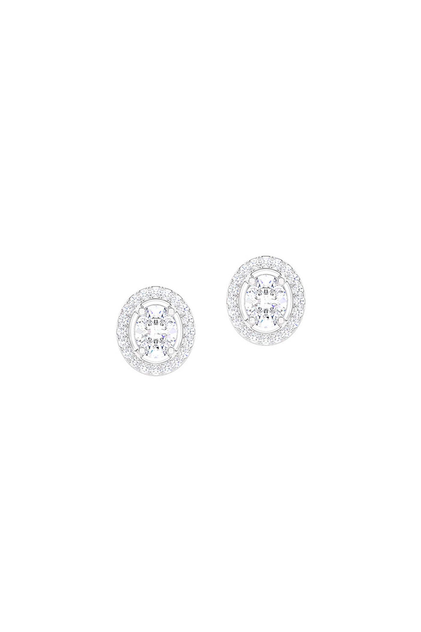 Joules by Radhika Oval Allure White Studs indian designer wear online shopping melange singapore
