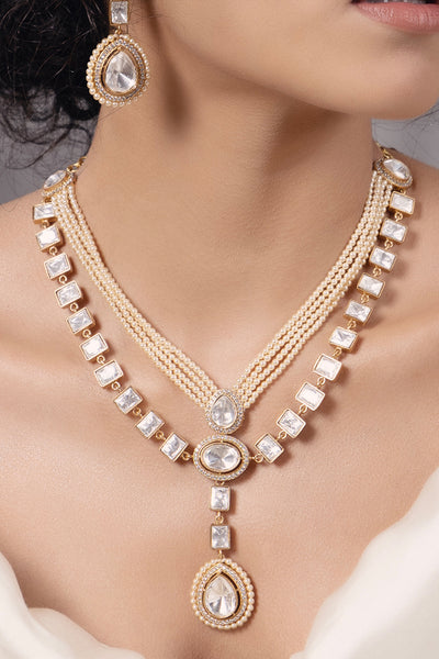 Joules by Radhika Polki Pearl Classic Necklace Set indian designer wear online shopping melange singapore