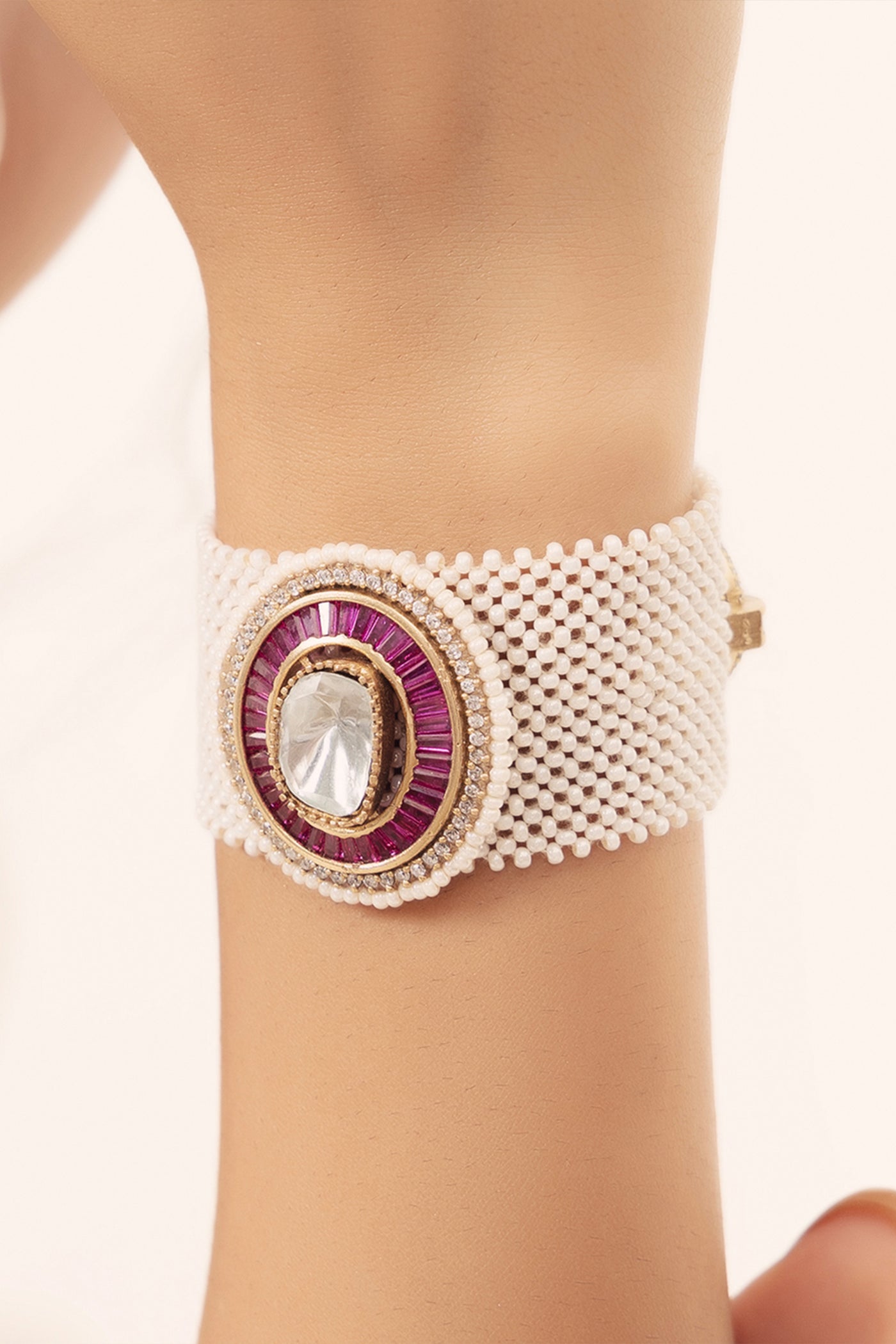 Joules by Radhika Polki Pearl Elegant Bracelet indian designer wear online shopping melange singapore