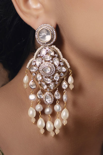 Joules by Radhika Polki Pearl Elegant Earrings indian designer wear online shopping melange singapore