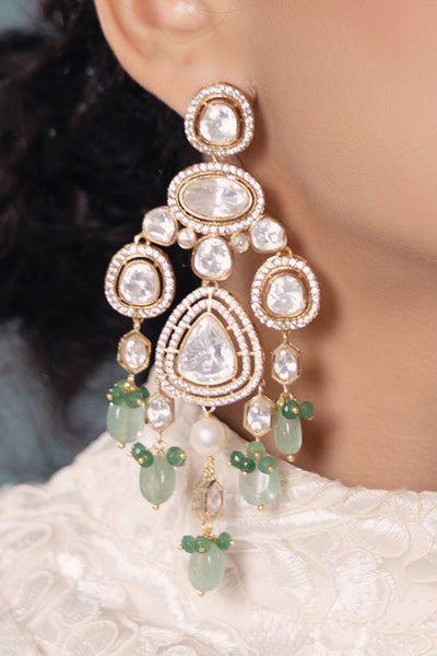 Joules by Radhika Polki-Pearl Glamorous Earrings indian designer wear online shopping melange singapore