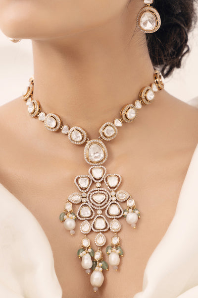 Joules by Radhika Polki Pearl Luxurious Necklace Set indian designer wear online shopping melange singapore