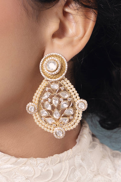 Joules by Radhika Polki Pearl Classic Earrings indian designer wear online shopping melange singapore