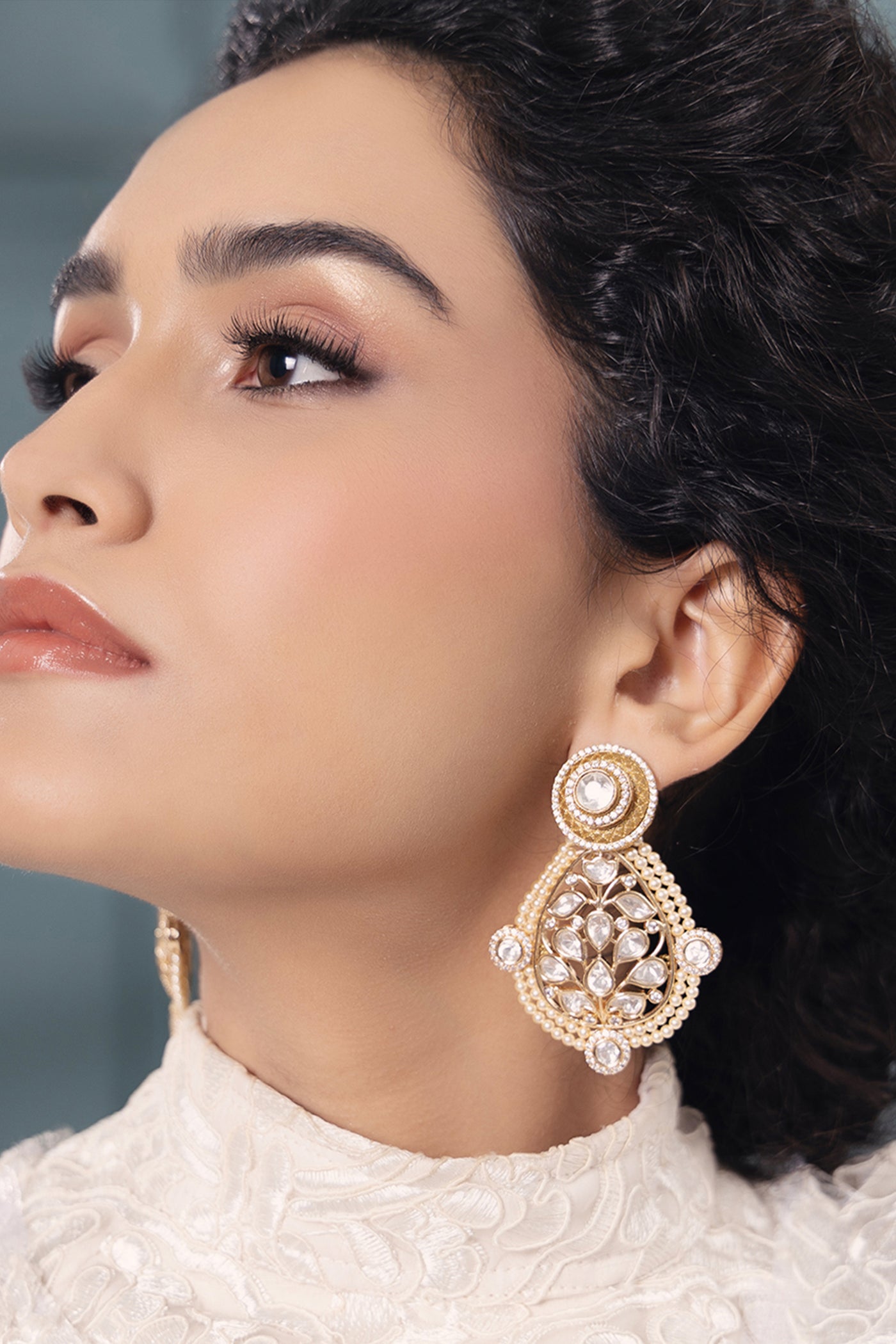 Joules by Radhika Polki Pearl Classic Earrings indian designer wear online shopping melange singapore