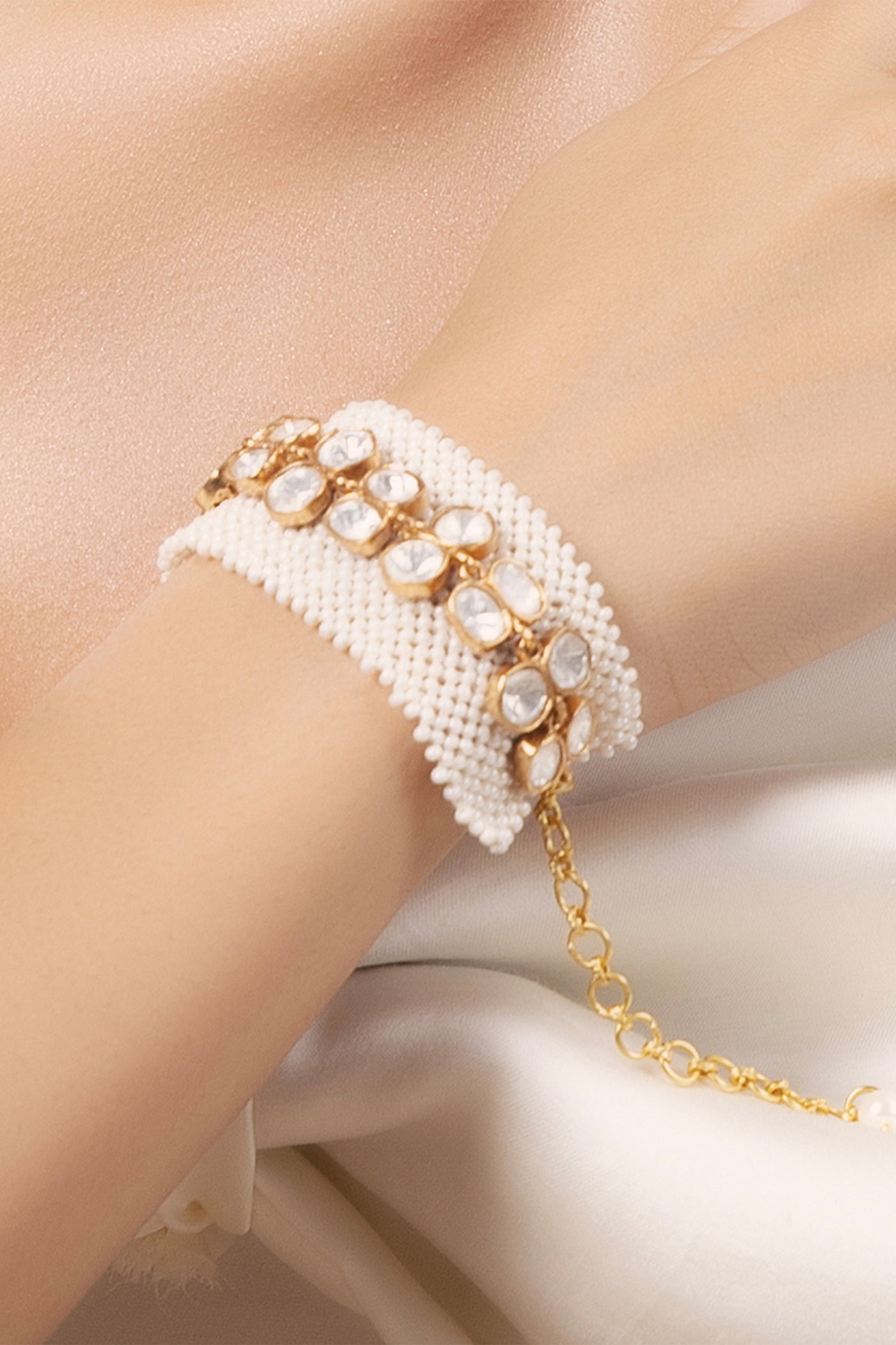 Joules by Radhika Polki Pearl Elegant Bracelet indian designer wear online shopping melange singapore