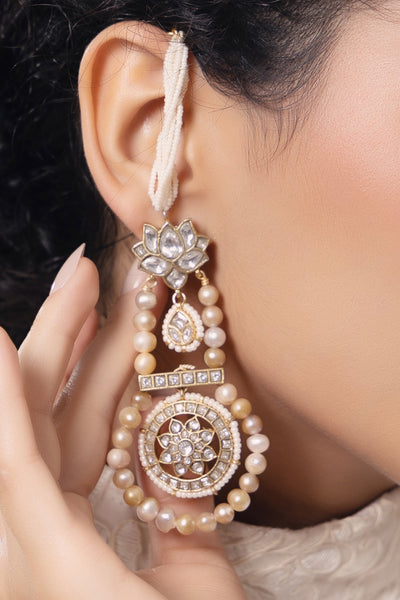 Joules by Radhika Polki Pearl Elegant Earrings indian designer wear online shopping melange singapore
