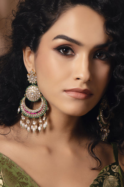 Joules by Radhika Polki Pearl Radiant Earrings indian designer wear online shopping melange singapore