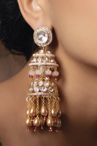 Joules by Radhika Polki Pearl Timeless Earrings indian designer wear online shopping melange singapore