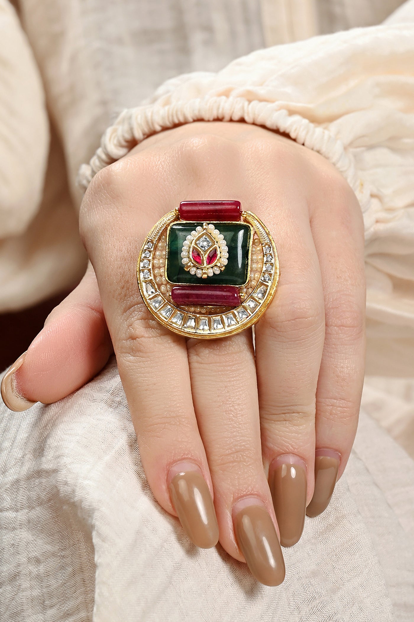 Joules by Radhika Radiant Jade Ring indian designer wear online shopping melange singapore