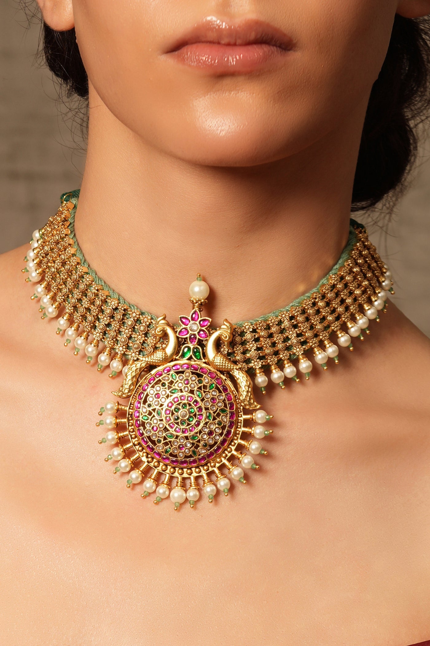 Joules by Radhika Radiant Sol Temple Choker indian designer wear online shopping melange singapore
