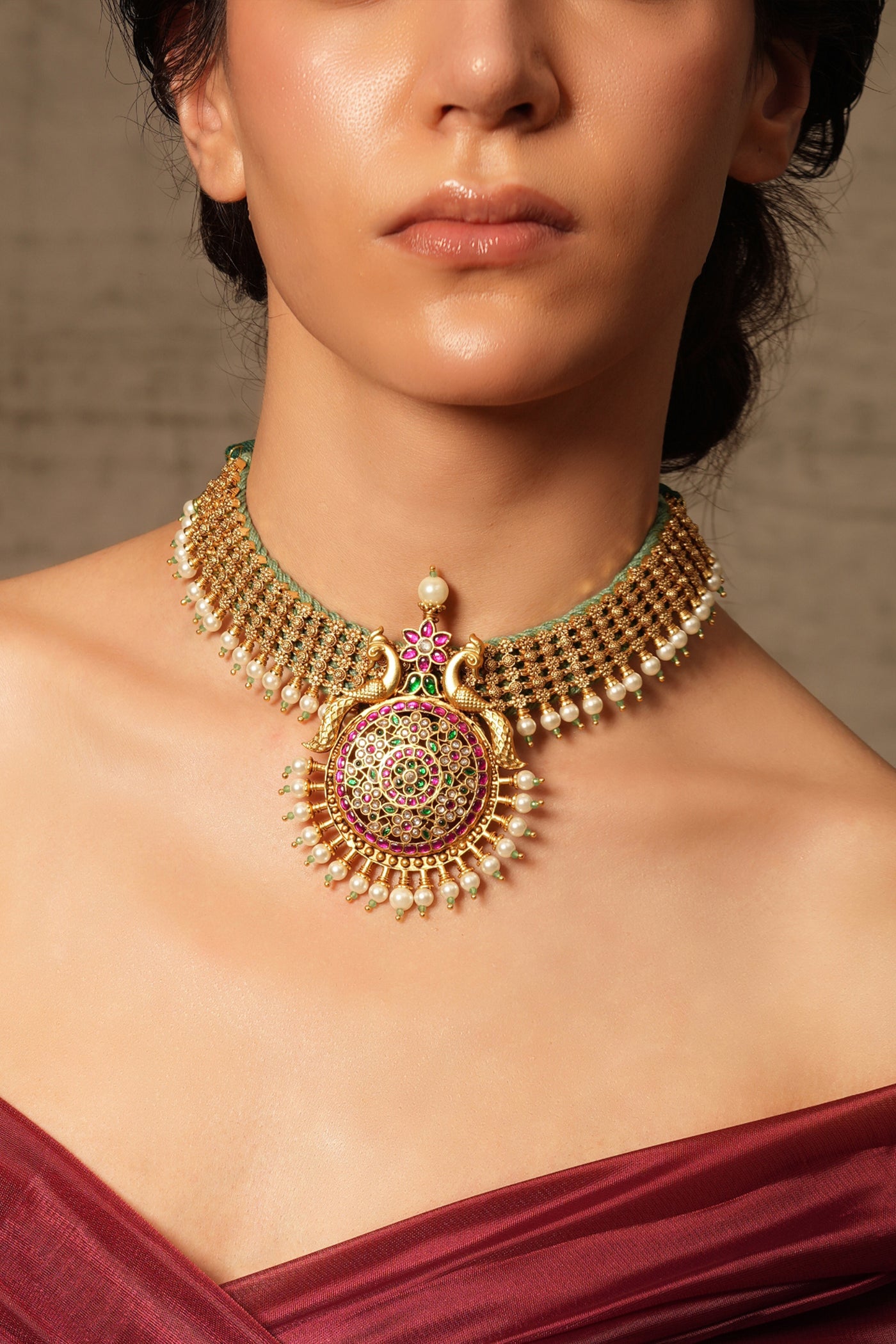 Joules by Radhika Radiant Sol Temple Choker indian designer wear online shopping melange singapore
