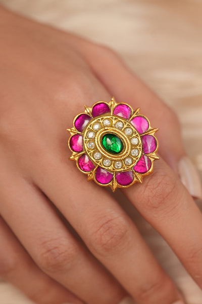 Joules by Radhika Rajwadi Blossom Polki Ring indian designer wear online shopping melange singapore