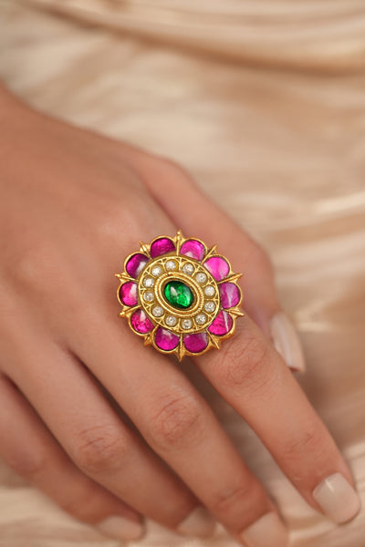 Joules by Radhika Rajwadi Blossom Polki Ring indian designer wear online shopping melange singapore