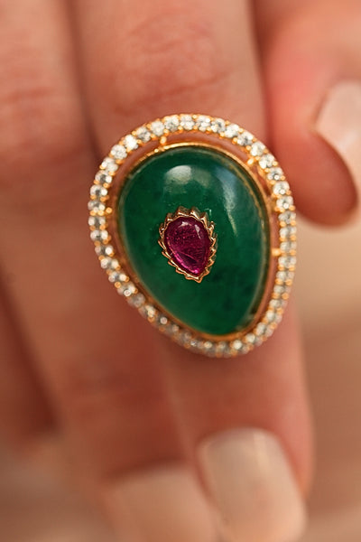 Joules by Radhika Rajwadi Verdant Stone Ring indian designer wear online shopping melange singapore