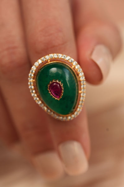 Joules by Radhika Rajwadi Verdant Stone Ring indian designer wear online shopping melange singapore