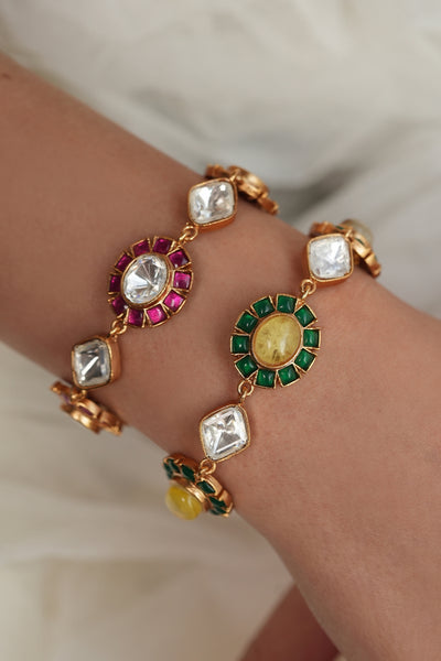 Joules by Radhika Regal Bloom Polki Bracelet indian designer wear online shopping melange singapore