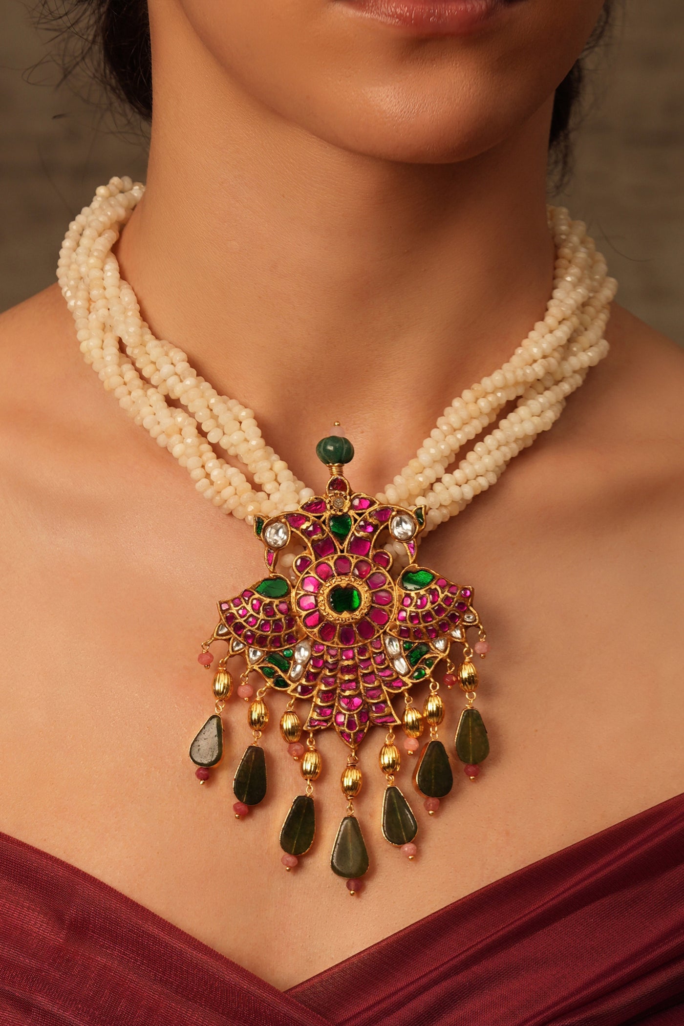 Joules by Radhika Regal Twist Layered Necklace indian designer wear online shopping melange singapore