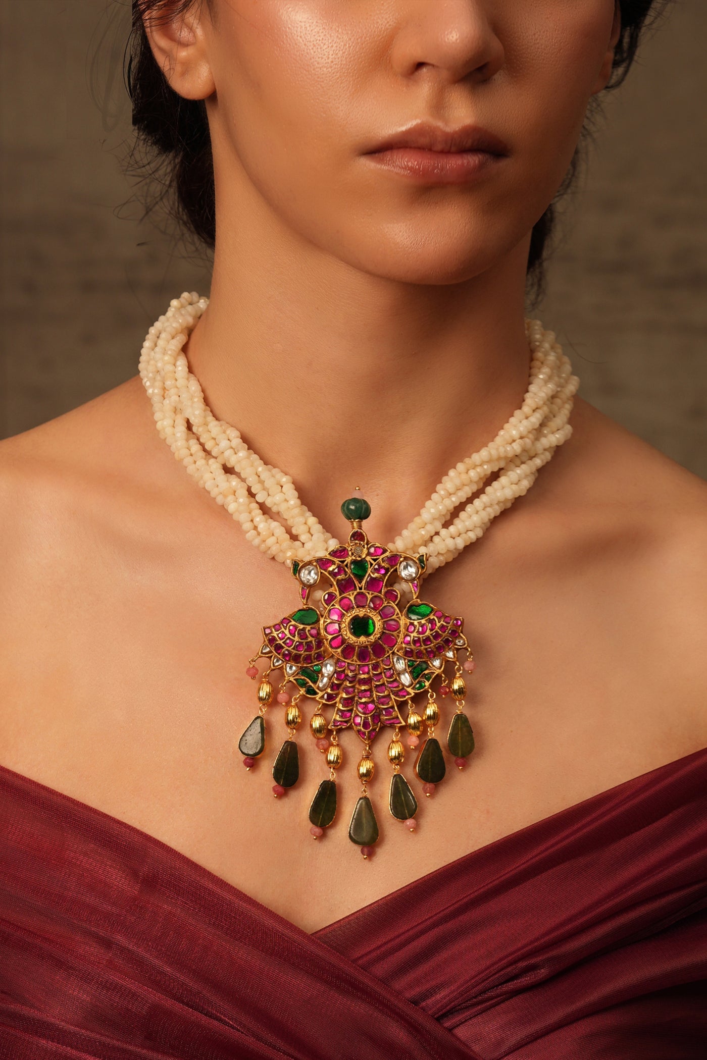 Joules by Radhika Regal Twist Layered Necklace indian designer wear online shopping melange singapore