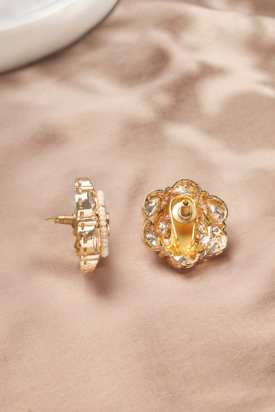 Joules by Radhika Shimmery Polki Stud Earrings indian designer wear online shopping melange singapore