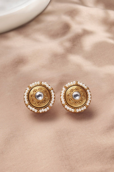 Joules by Radhika Splendid Polki Stud Earrings indian designer wear online shopping melange singapore