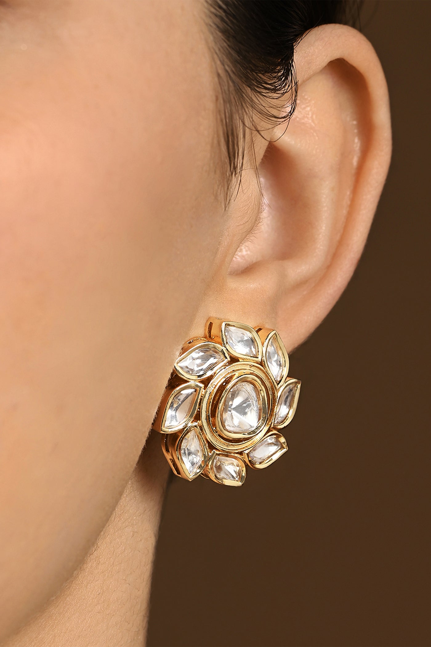 Joules by Radhika Starry Polki Stud Earring indian designer wear online shopping melange singapore