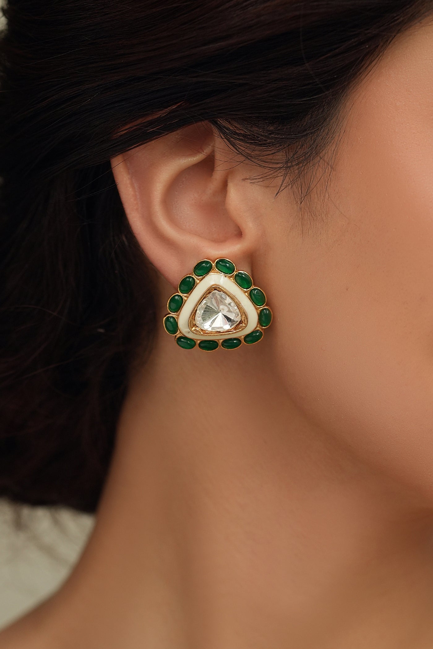 Joules by Radhika Triada Green Charm Earring indian designer wear online shopping melange singapore