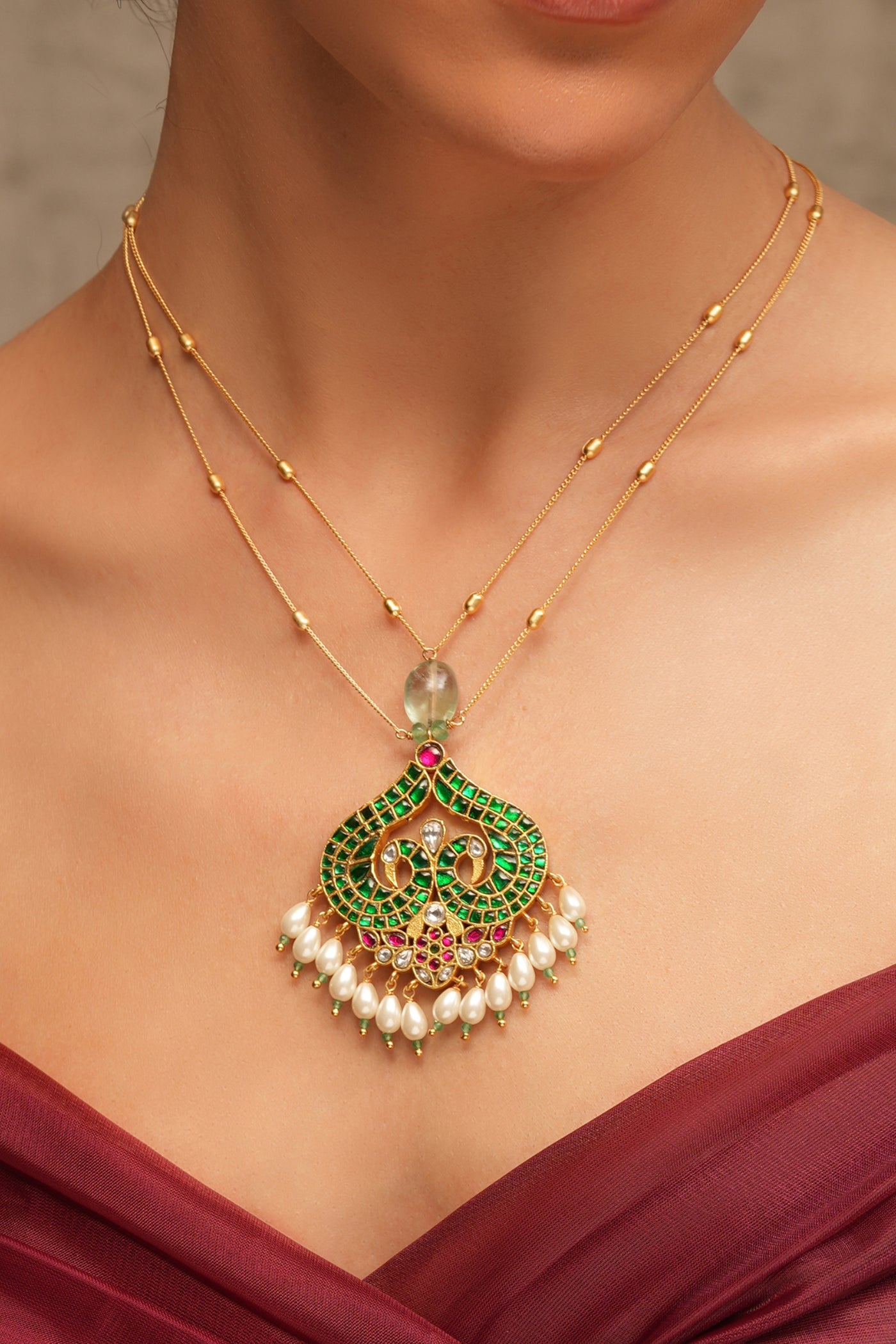 Joules by Radhika Verdant Grace Rajwadi Necklace indian designer wear online shopping melange singapore