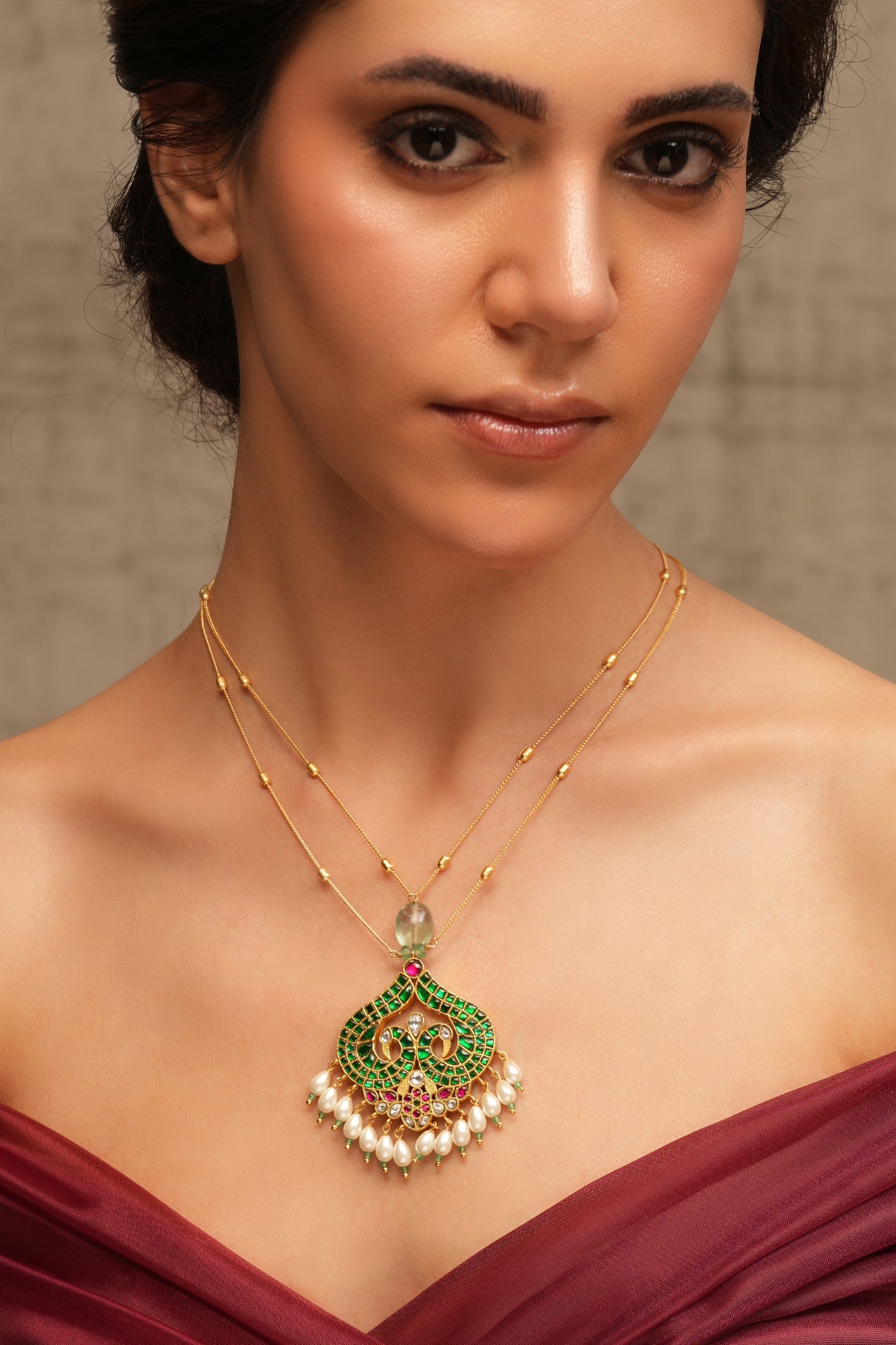 Joules by Radhika Verdant Grace Rajwadi Necklace indian designer wear online shopping melange singapore