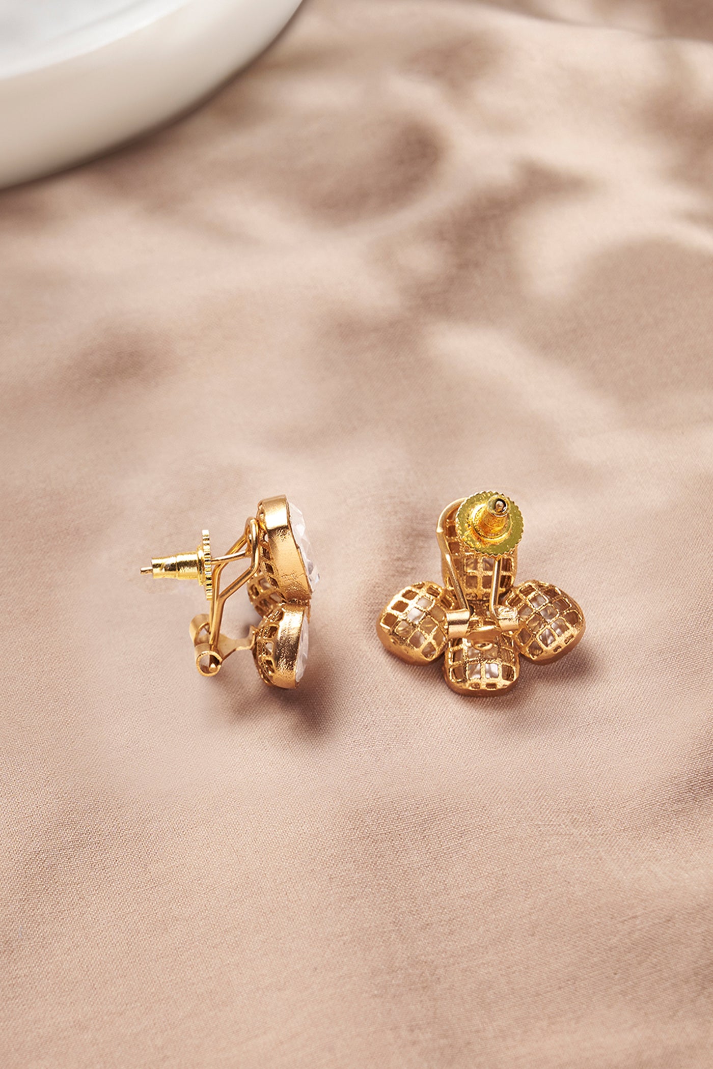 Joules by Radhika Vivacious Polki Stud Earrings indian designer wear online shopping melange singapore
