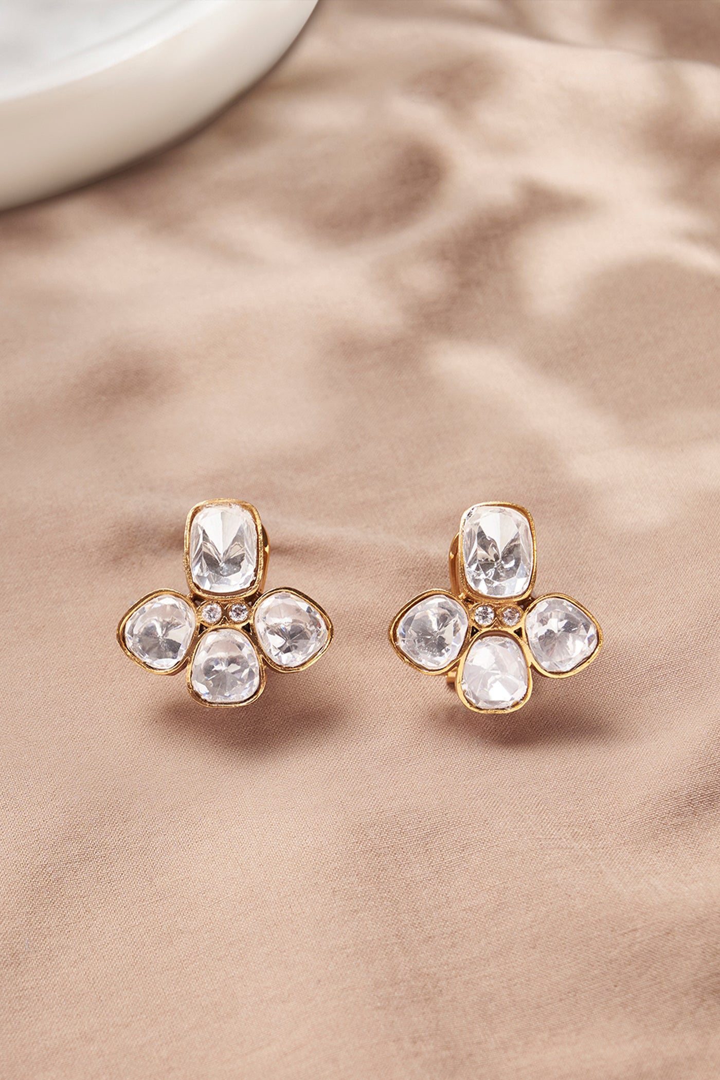 Joules by Radhika Vivacious Polki Stud Earrings indian designer wear online shopping melange singapore
