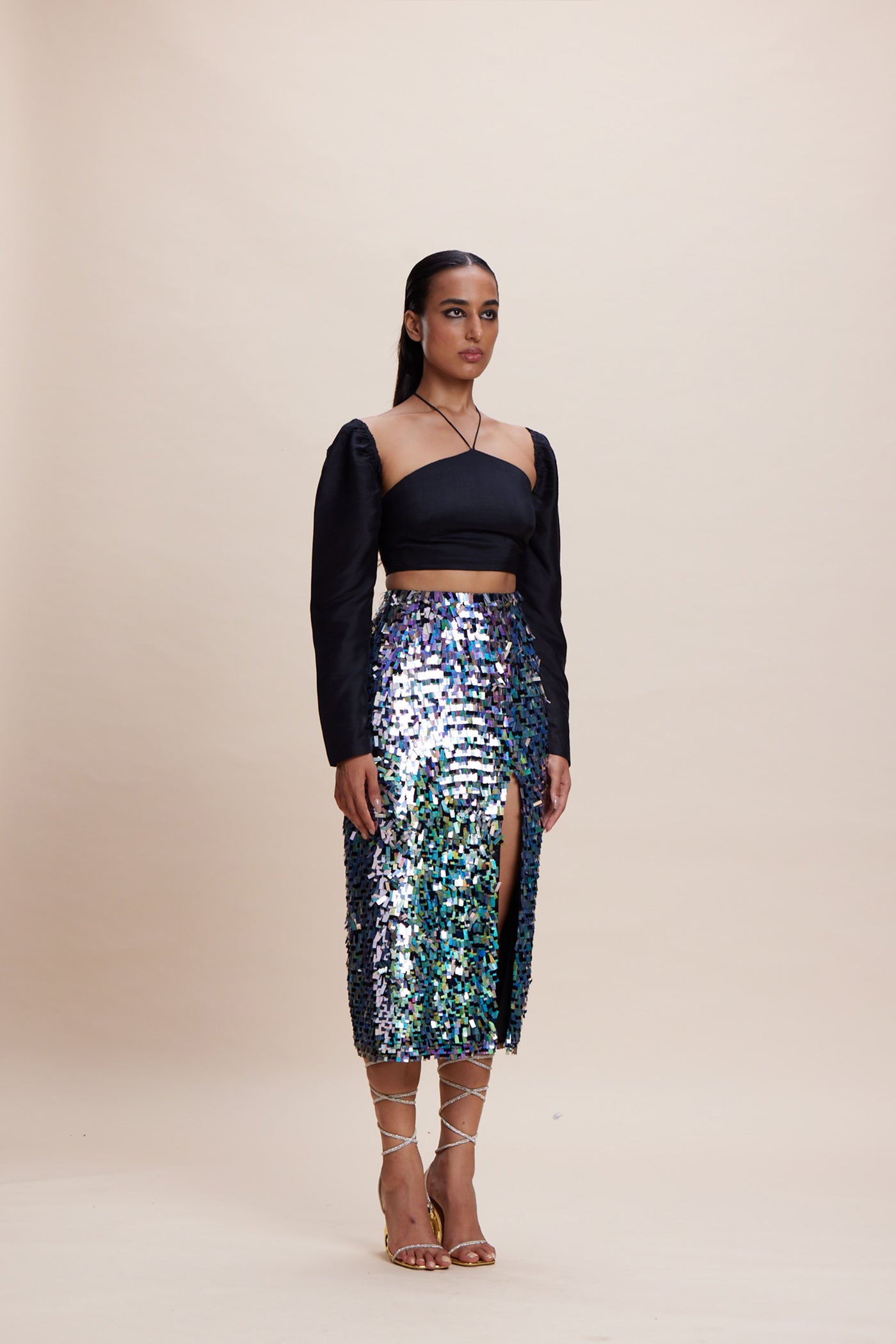 Kangana Trehan Blingy Slit Skirt indian designer wear online shopping melange singapore