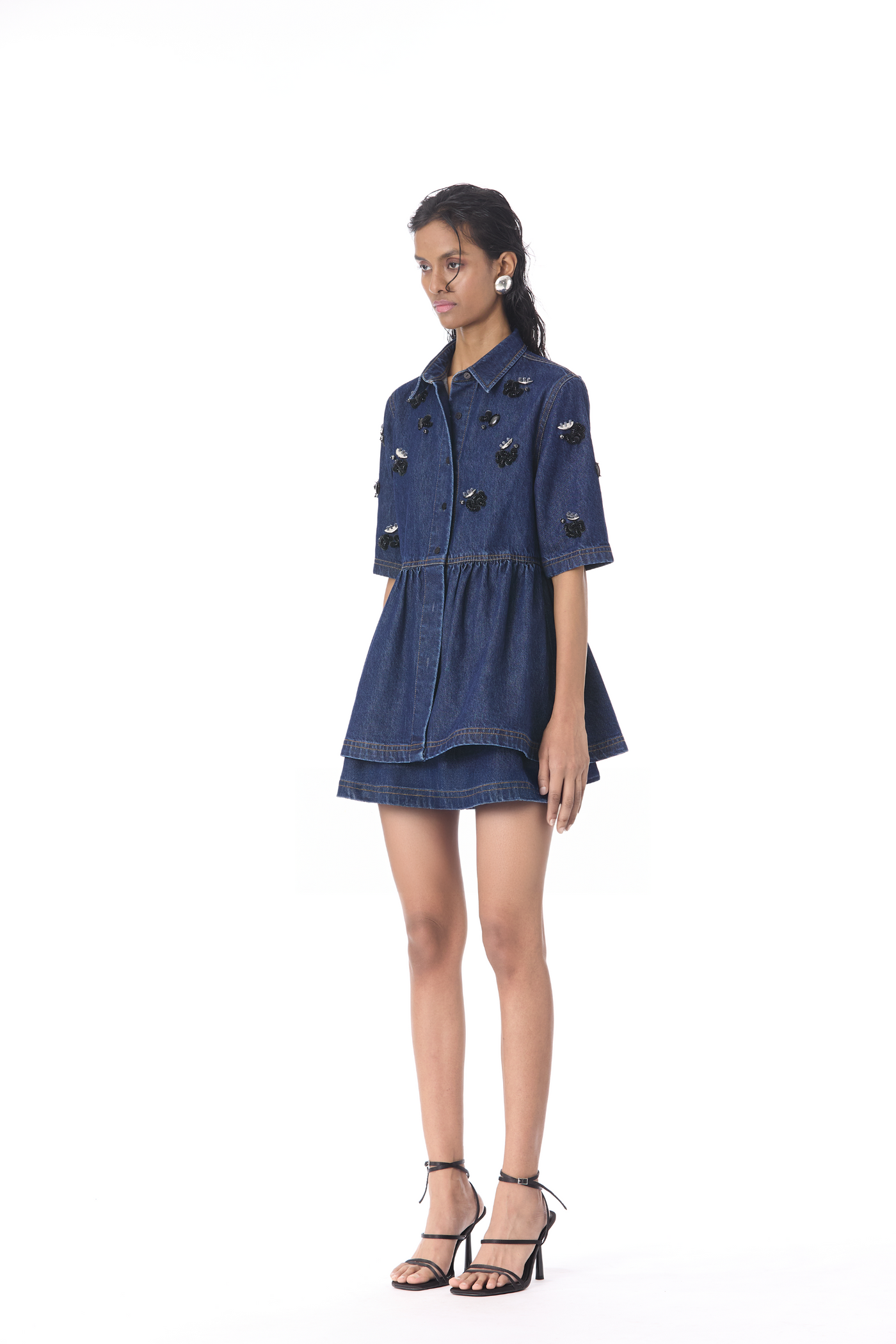 Kanika Goyal Lysithea Denim Skirt indian designer wear online shopping melange singapore